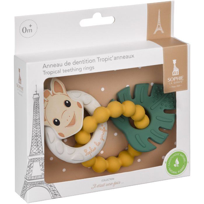 Anelli da dentizione - Sophie la giraffa - Tropic'Rings - 3 anelli - Diverse texture