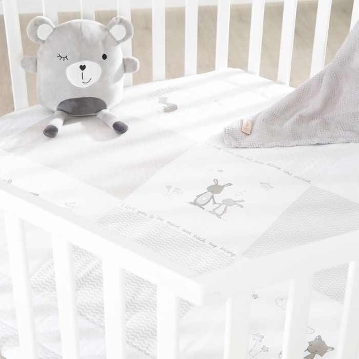 Box esagonale - ROBA - FOX & BUNNY - Dalla nascita fino a 15 kg - Regolabile - Ruote - Laccato bianco