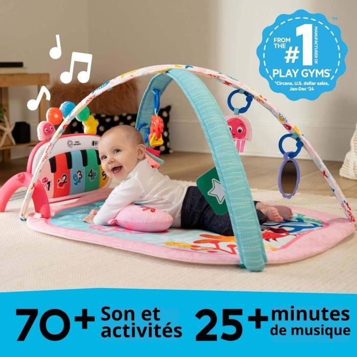Tappetino da gioco 4 in 1 per bambine BABY EINSTEIN - Kickin' Tunes - Pianoforte giocattolo, giocattoli ad arco sensoriale, multilingue