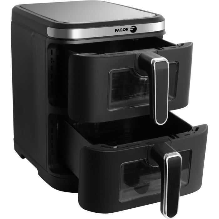 Friggitrice senza olio FAGOR - Airfryer FGD11 - Capacit� 11L - Doppie vasche 5,5 L - 12 programmi di cottura - 2800W