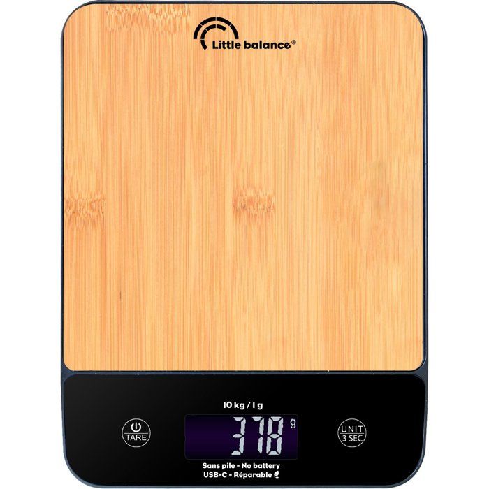 Bilancia da cucina - LITTLE BALANCE - 8712 - Happy Genius 10 - USB - Senza batterie - Legno naturale