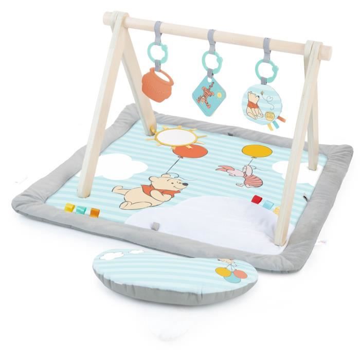 Tappetino da gioco Disney, WINNIE THE POOH - BRIGHT STARTS - Once Upon a Tummy Time - Arco attivit� in legno - Blu - Neonati e +