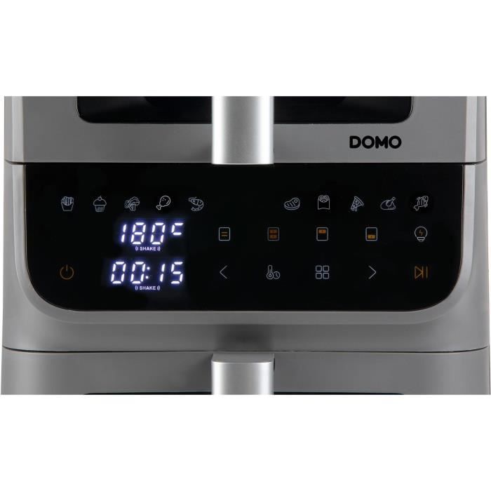 Friggitrice senza olio - DOMO - Airfryer DO550FR - Doppia vasca 3,5 L + 6,5 L - 10 programmi - 2500 W