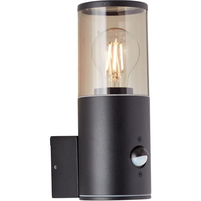 Applique esterna Sergioro con rivelatore, depoli nera, E27 20W, lampadina non incluso