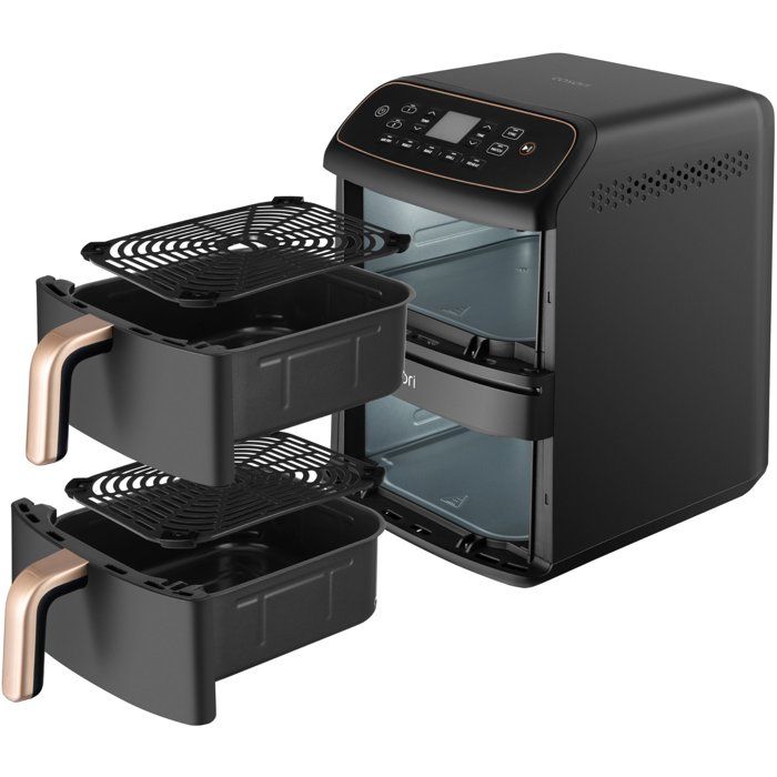 Friggitrice ad aria compatta COSORI Turbo Tower� - Capacit� 8,6 l - 2 vasche - 5 programmi - 2630 W - Nero