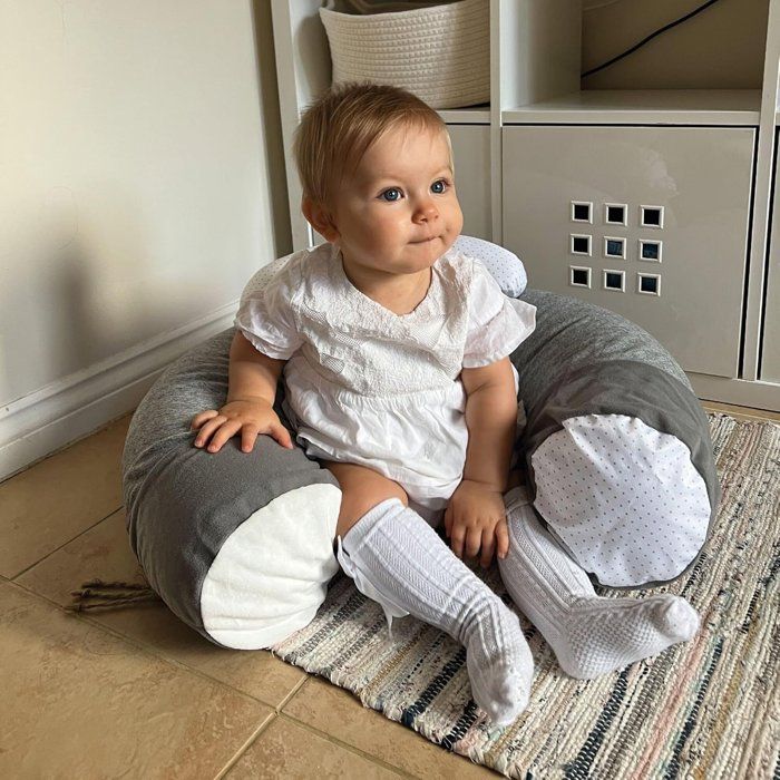 Seggiolino gonfiabile - NUBY - Sit & Play sul pavimento - Vassoio rimovibile - Dai 6 mesi - Grigio