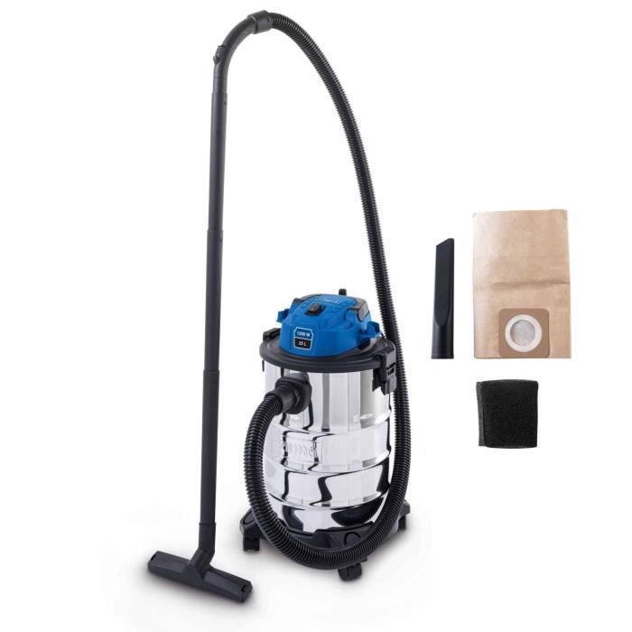 Aspirapolvere per solidi e liquidi VC25 - 1200W - Serbatoio in acciaio inox da 25 litri - SCHEPPACH