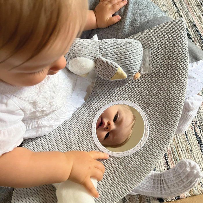 Seggiolino gonfiabile - NUBY - Sit & Play sul pavimento - Vassoio rimovibile - Dai 6 mesi - Grigio
