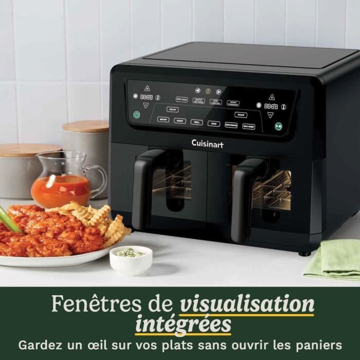 Freidora de aire CUISINART AFD10XBLE - Capacidad de 10,4 L - Tanque doble - Negra - 2400 W