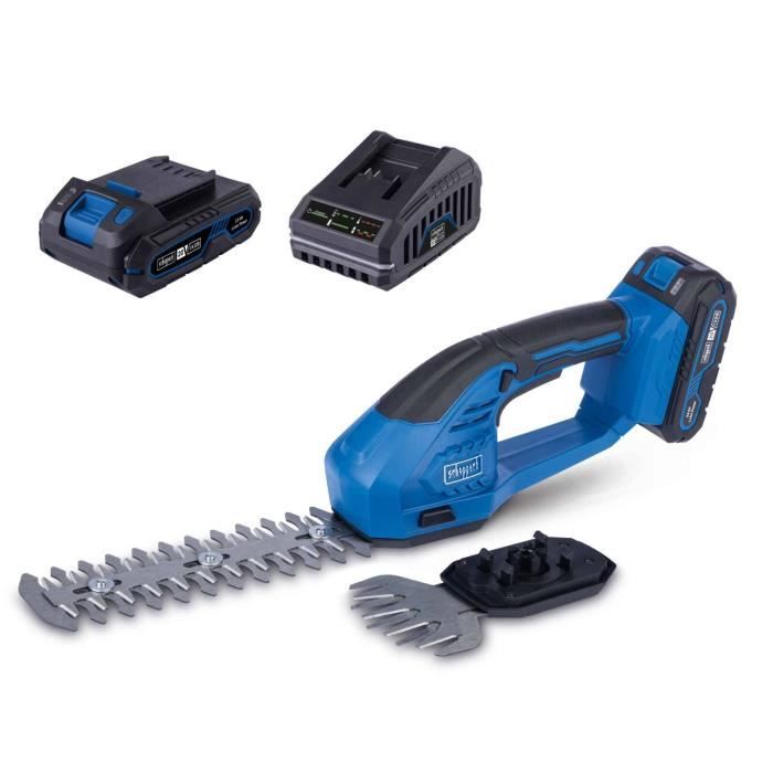 Scheppach C-HTGS200-X Tagliasiepi/Tagliaerba a batteria - Set S - 2 in 1 - Batteria 20V IXES 2Ah + Caricabatterie