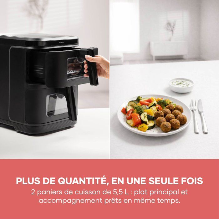 Friggitrice ad aria - SEVERIN - AirFryer FR9598 - Capacit� 11L - Doppio serbatoio - 9 programmi - Touchscreen - 2600W