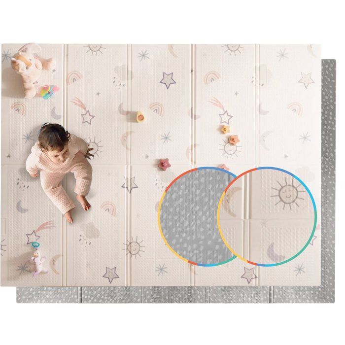 Tappeto gioco reversibile - NUBY - 200 x 150 x 1 cm - Arcobaleno