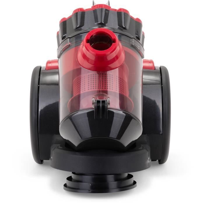 Aspirapolvere multiciclonico senza sacco - LIVOO DOH105R - 700 W - 2 L - 78 dB - Filtro lavabile - Ugello 2 in 1 - Rosso / Nero