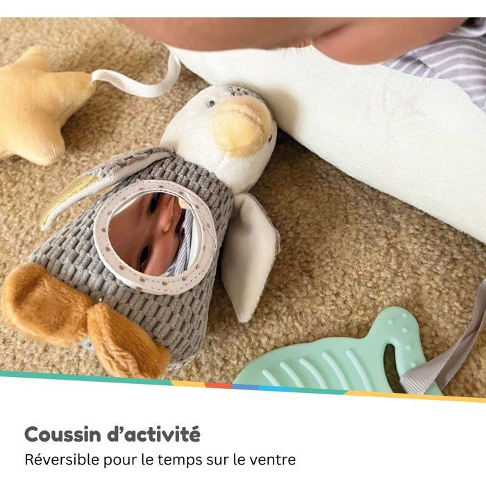 Cuscino interattivo morbido - NUBY - Tummy Time - Grigio / Bianco