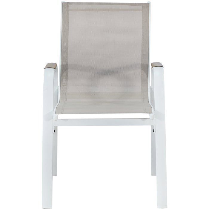 Set di 4 sedie da giardino per pranzo - VIANEA - Alluminio e textilene - 52 x 64,5 x 86,5 cm