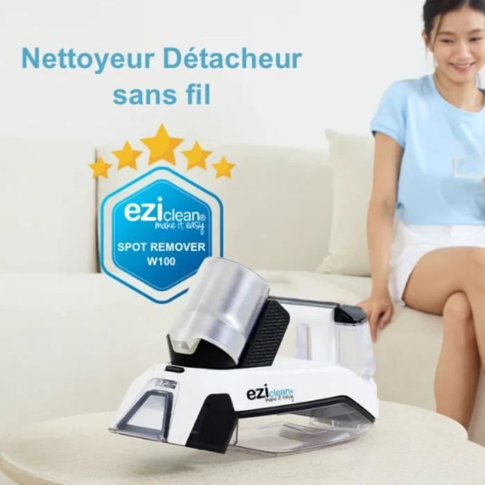 Shampooer senza fili - EZICLEAN - SPOT REMOVER W100 - 15000 Pa - 60 W - 20 min - 0,5 L - Bianco / Grigio