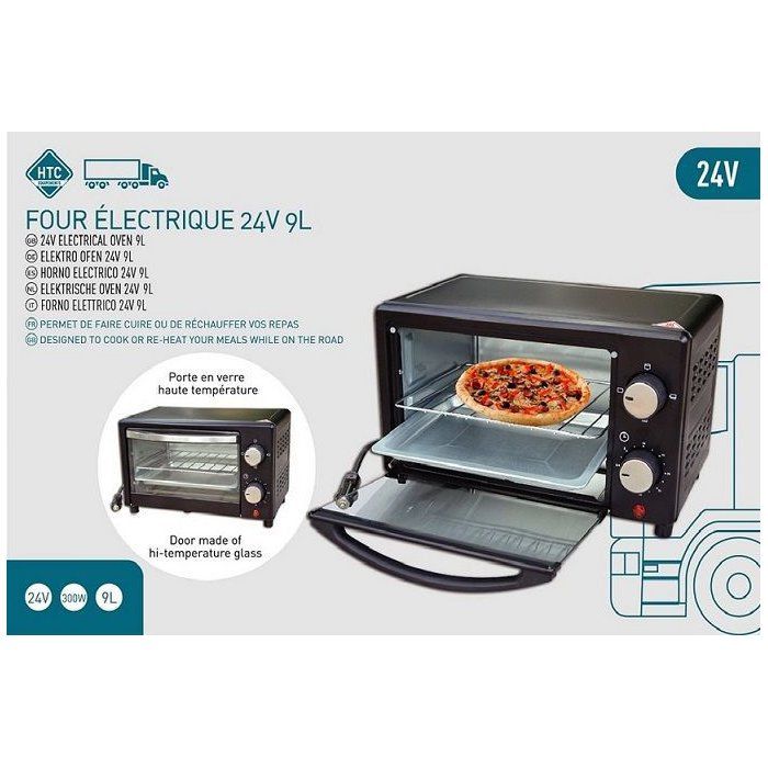 FORNO ELETTRICO 24V 300W 9L CON CAVO AC 90CM E FUSIBILE