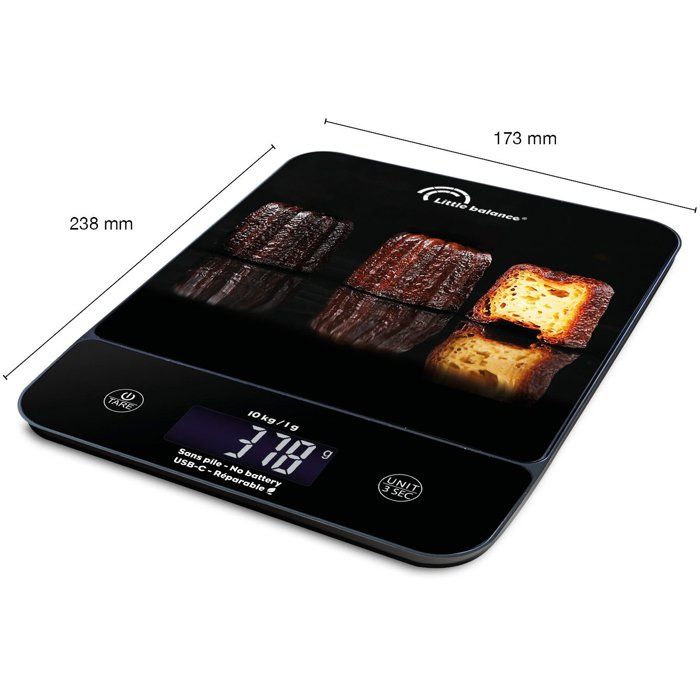 Bilancia da cucina - LITTLE BALANCE - 8845 - Happy Genius 10 - USB - Senza batterie - Scanalata