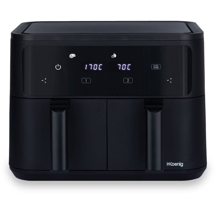 Friggitrice senza olio HKoeNIG - FRY900 - Capacit� 9 l - Doppia vasca 4,5 l - 8 programmi di cottura - 2400 W