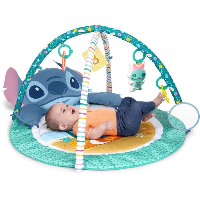 DISNEY BABY - STITCH - Alfombra de juego para beb�, evolutiva, arco con juguetes sensoriales, peluche, espejo, coj�n Stitch, sonajero