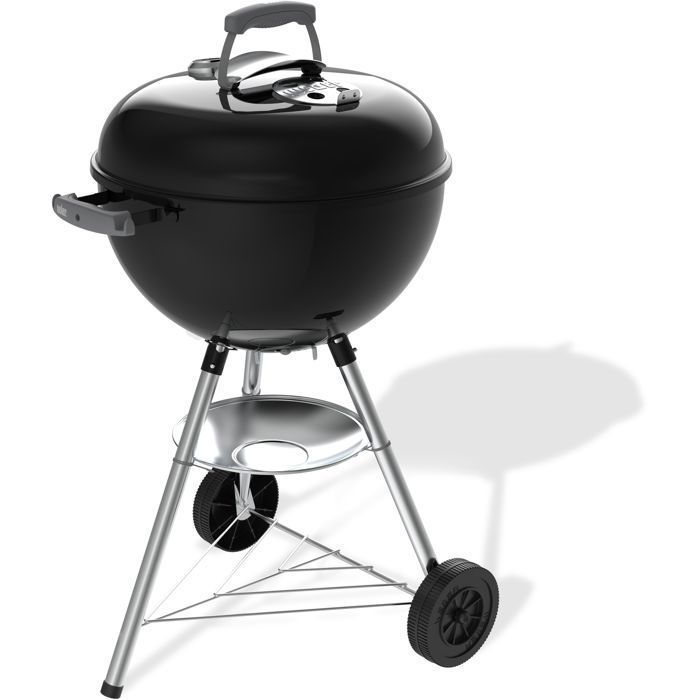 Barbecue a carbone Weber Bar-B-Kettle - Diametro 47 cm - Termometro integrato - Acciaio smaltato - 6 coperti - Nero