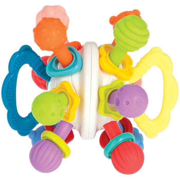 Anello da dentizione - NUBY - Palla girevole - Con sonaglio - Dai 3 mesi - Multicolore