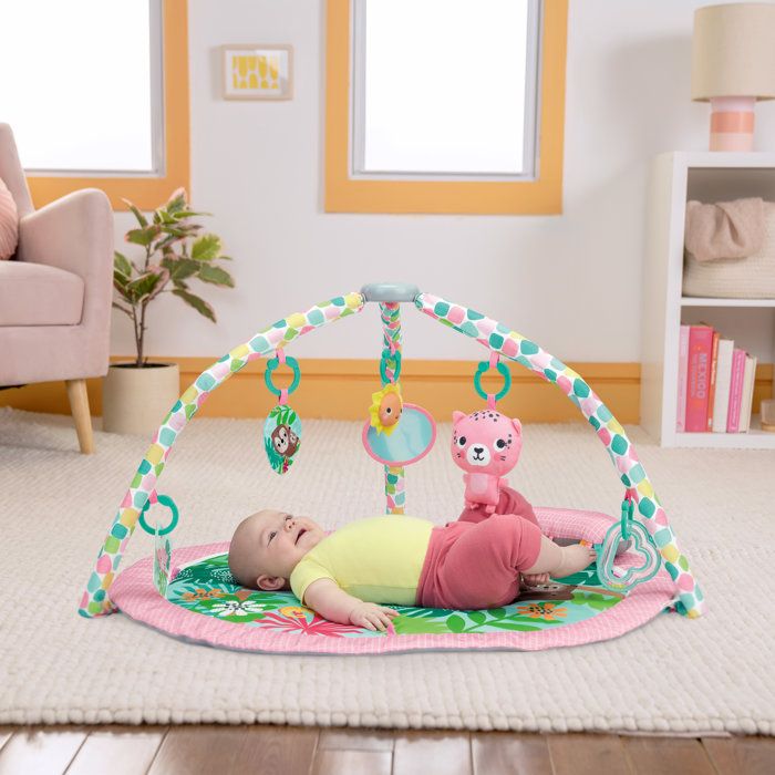 BRIGHT STARTS - Tappetino da gioco pieghevole POP 'N Wiggle Rosy Rainforest