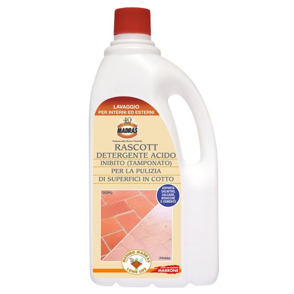 Detergente acido tamponato per pavimenti in cotto Rascott 1 litro Madras