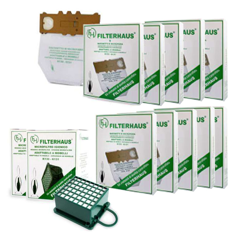 Box convenienza sacchetti e filtri per Folletto VK 130 VK 131 - PACK MEDIUM