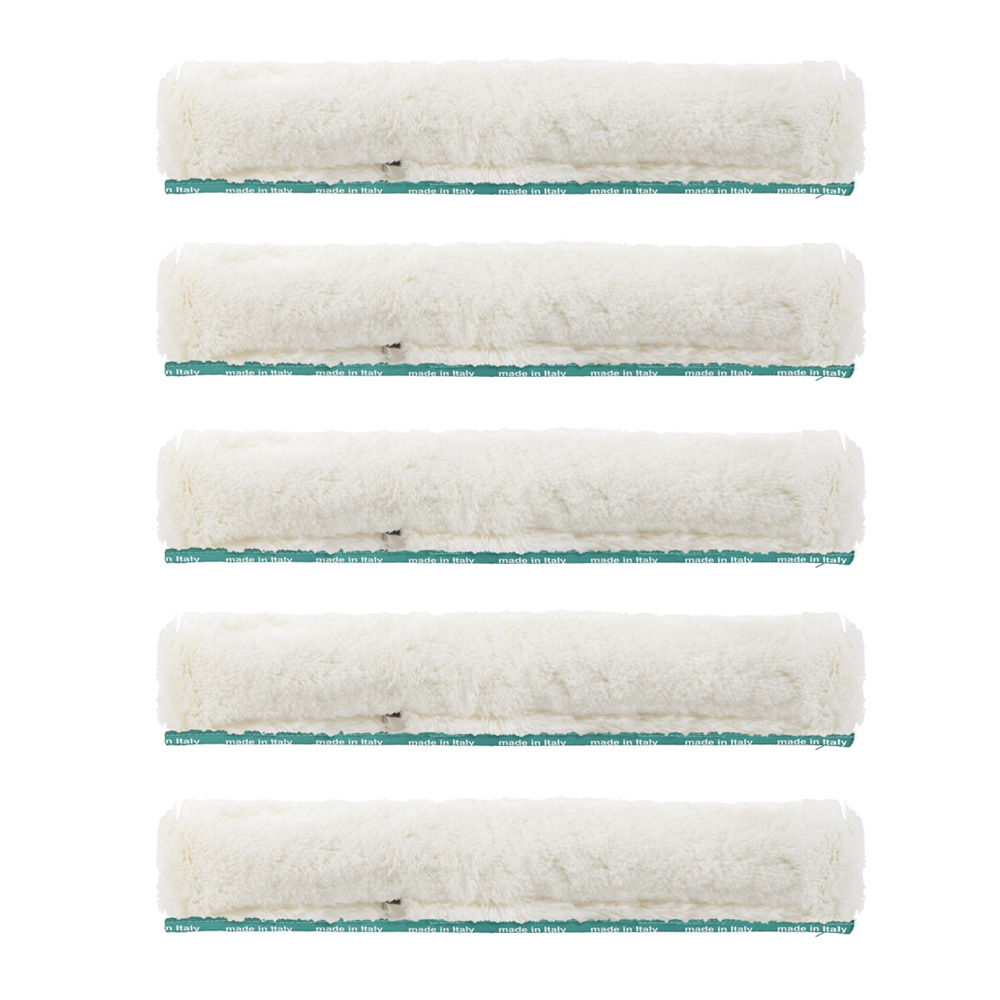 Scatola 5 velli bianchi in poliestere da 35 cm.
