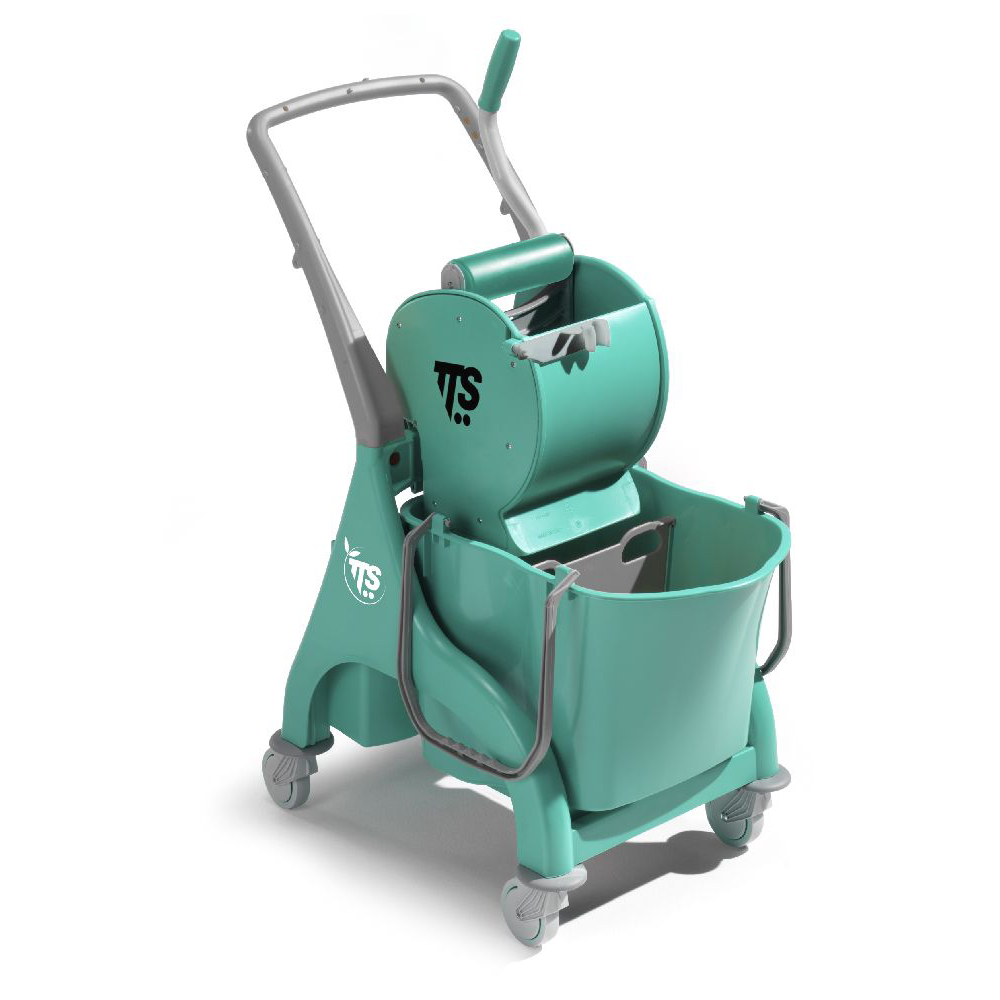 Carrello professionale per le pulizie Nick grigio 28 lt con strizzatore Dry e maniglia U