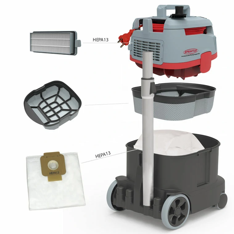 Aspirapolvere professionale silenzioso Era Tec 700 W 13 litri