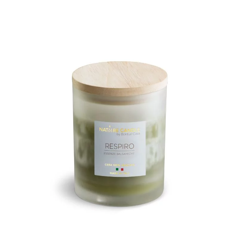 Candela profumata naturali Respiro - Essenze Balsamiche 200 gr - collezione Amati