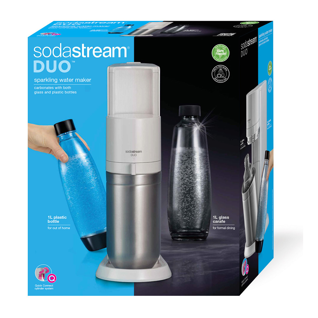 Gasatore Sodastream Duo Bianco con due bottiglie