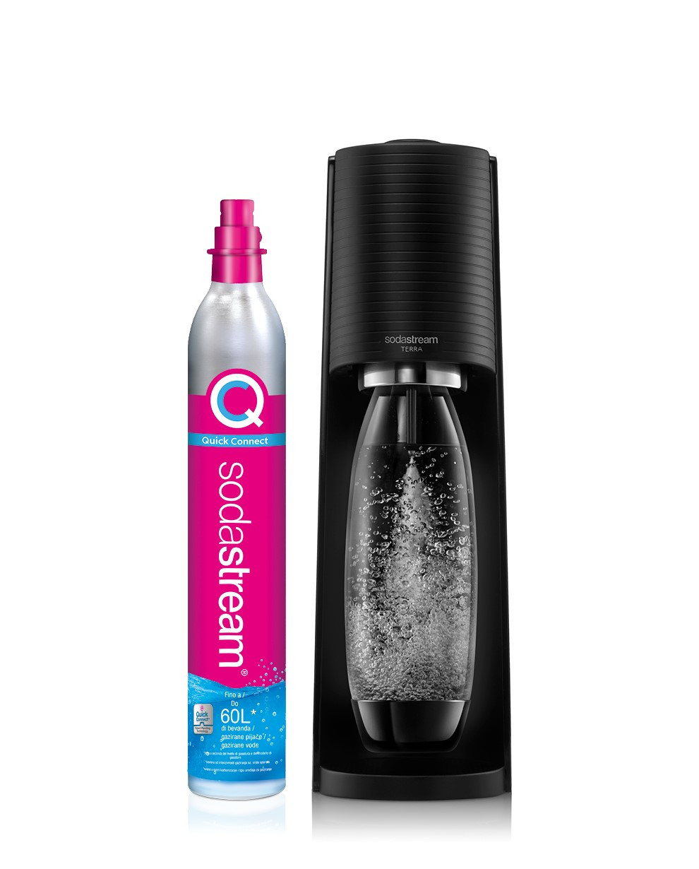 Gasatore Sodastream Terra nero con bottiglia