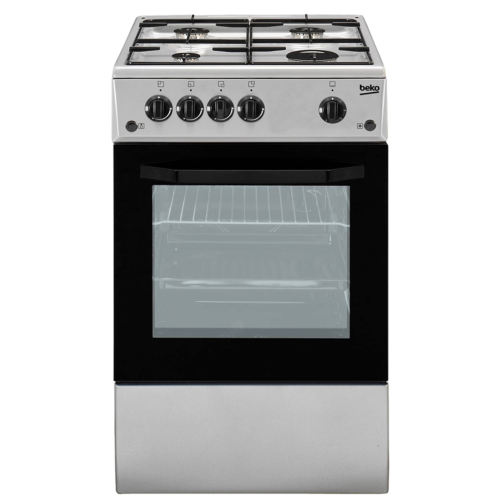BEKO CUCINA A GAS 4 BRUCIATORI FORNO ELETT.54LT 50x50 SILVER CSS42014FS