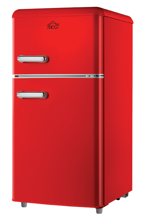 DCG FRIGO DOPPIA PORTA LINEA RETRO' 100LT E ROSSO MF100RCDP