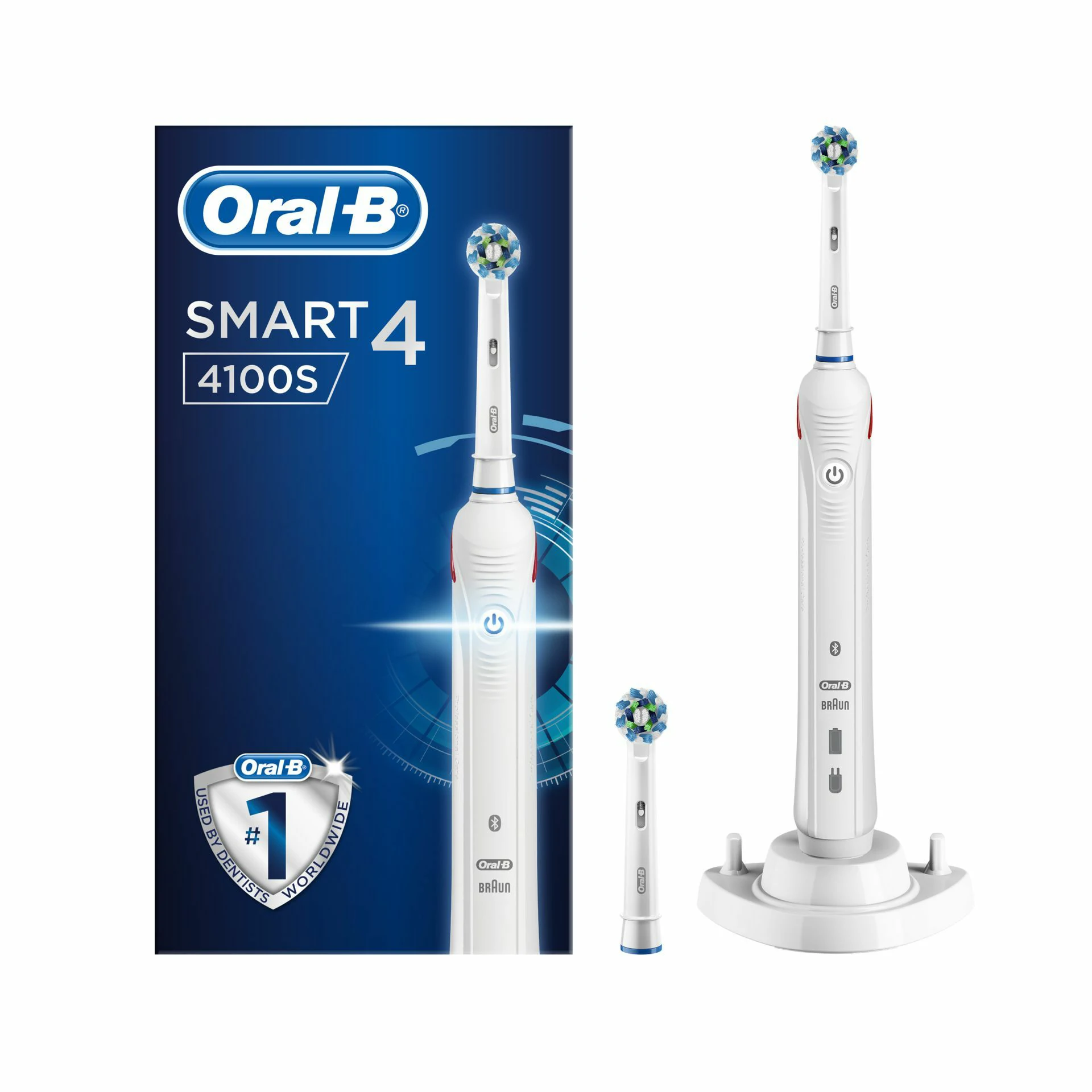 Spazzolino elettrico Oral-B Smart 4 4100S Bianco con 2 Testine