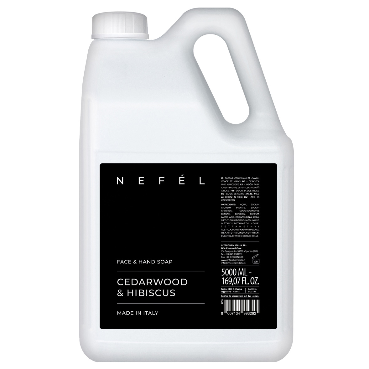 Sapone viso e mani Bergamot e Vervain 5 litri - Nefel