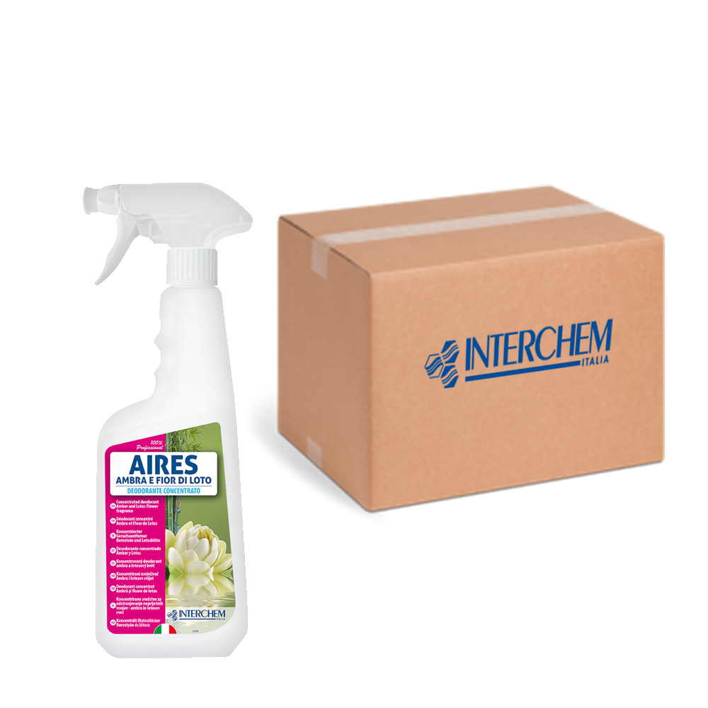 Scatola 6 deodoranti concentrati aires ambra e fior di loto 750ml