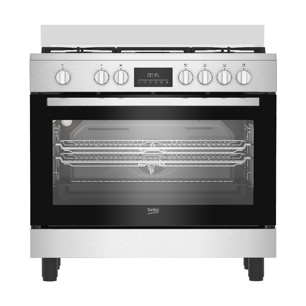 BEKO CUCINA A GAS 5 BRUCI.FORNOELET.VENT.66LT 90x60 INOX BGM11226EX