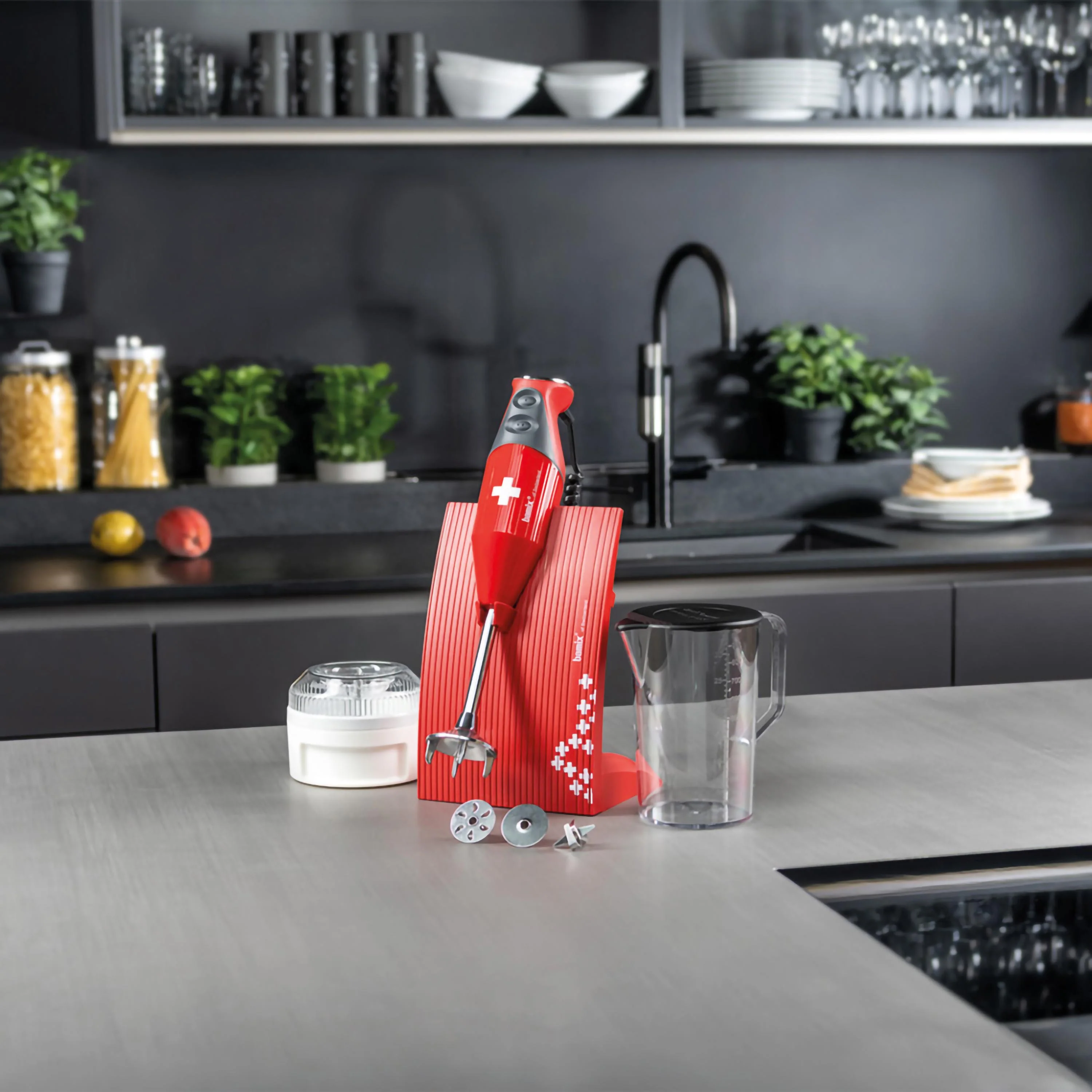 Frullatore ad immersione Bamix SwissLine Rosso