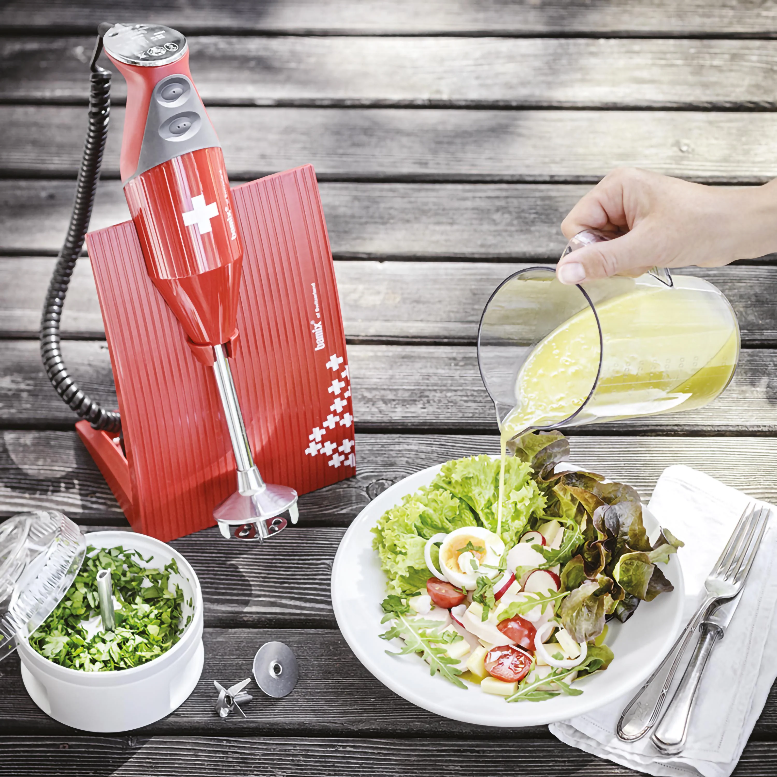 Frullatore ad immersione Bamix SwissLine Rosso