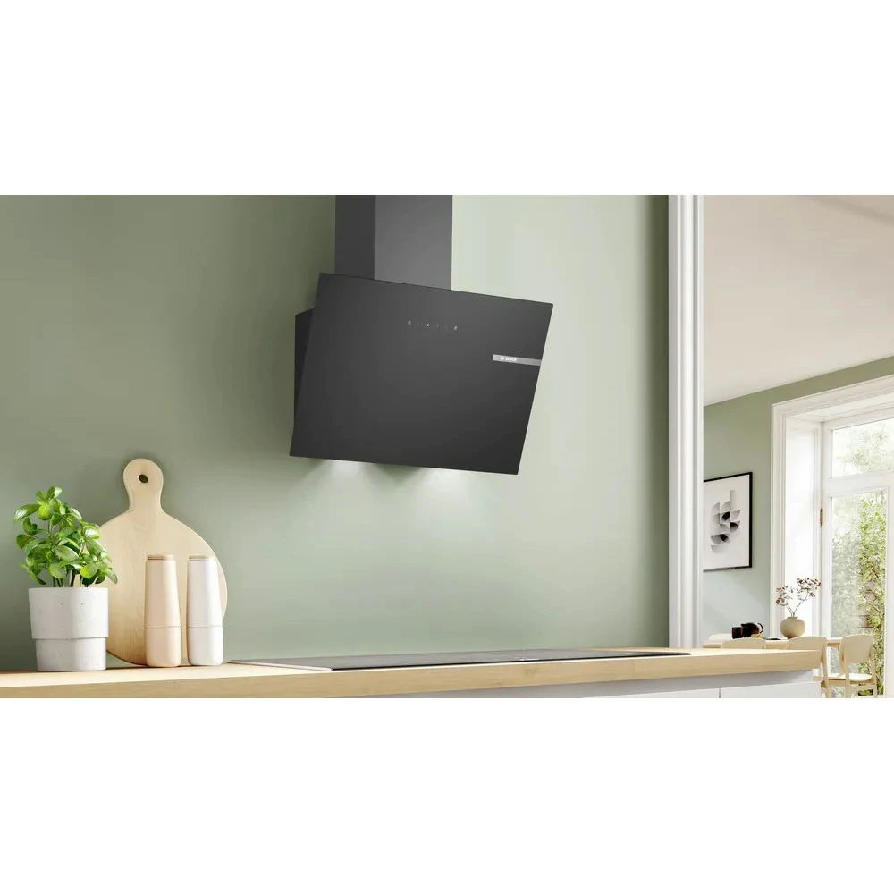 Cappa cucina a muro Bosch60CM 220W LUCE LED NERO DWK65DK60