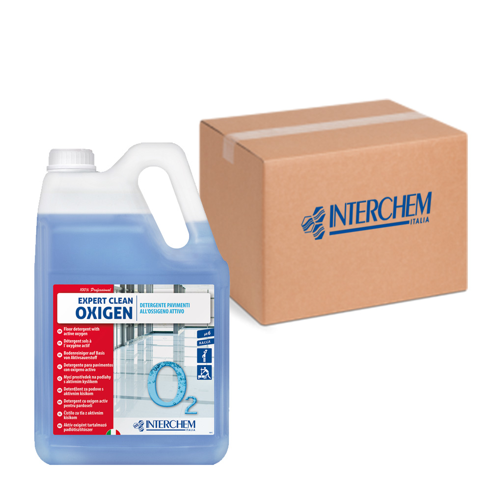 Scatola 4 taniche detergente pavimenti ossigeno attivo Expert Clean Oxigen