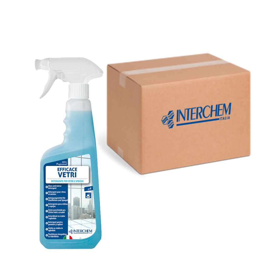 Scatola 6 spray detergente Efficace Vetri 750 ml