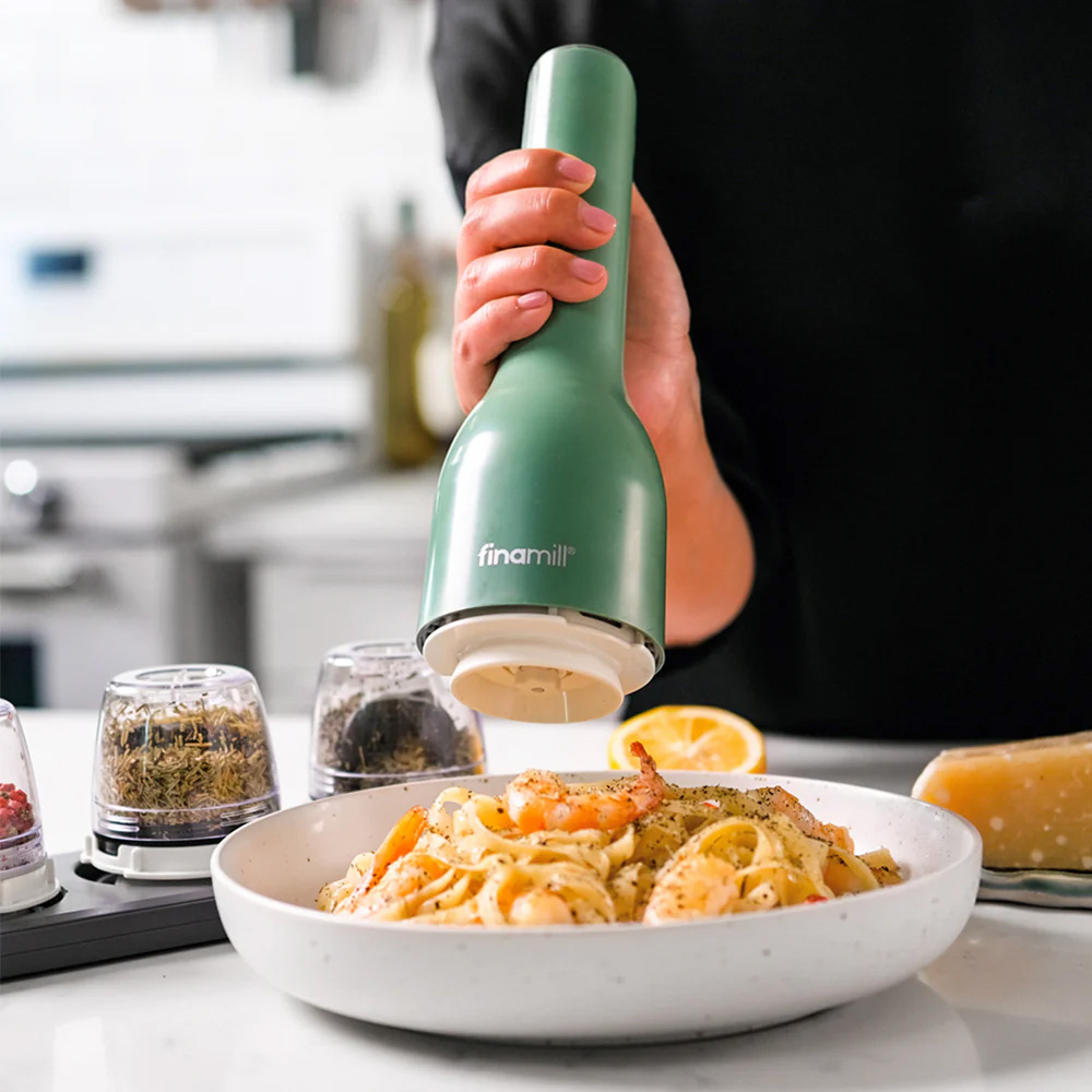 Macina spezie elettrico a batteria Finamill Sage con 2 contenitori