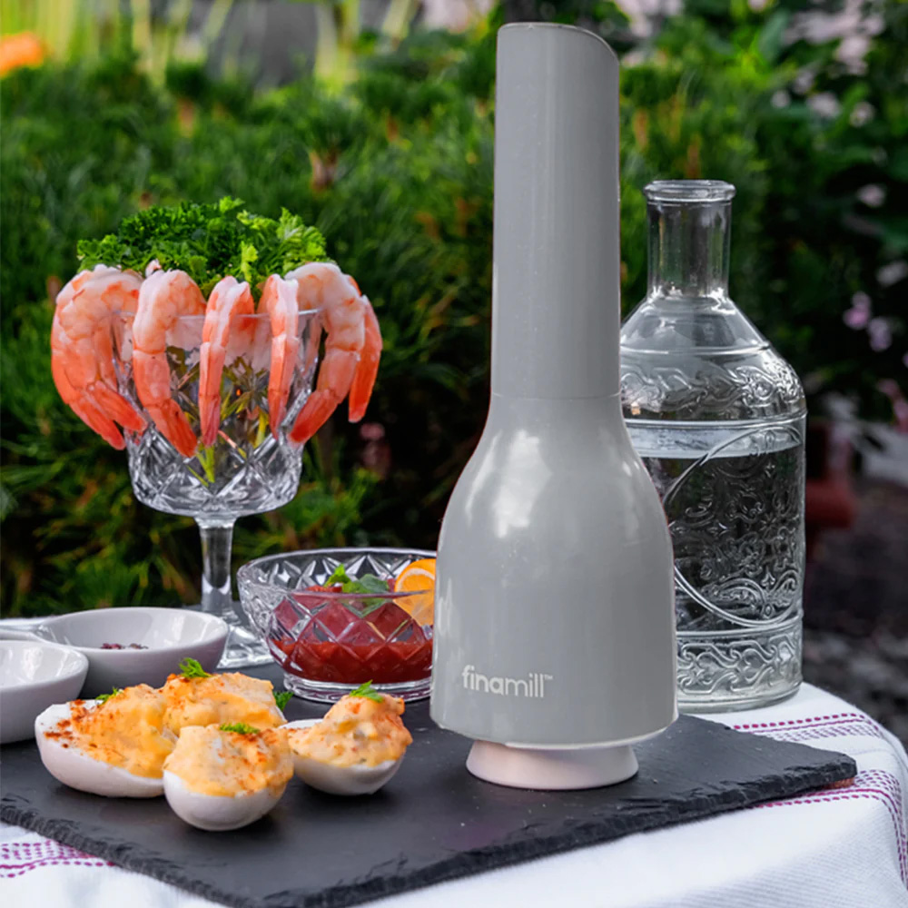 Macina spezie elettrico a batteria Finamill Stone con 2 contenitori