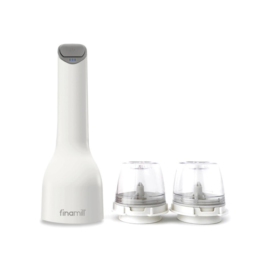 Macina spezie elettrico a ricarica USB Finamill Soft Cream con 2 contenitori