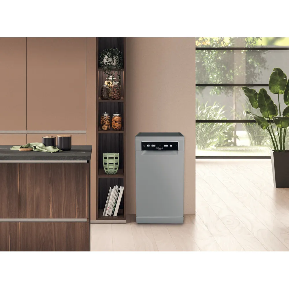 Lavastoviglie a libera installazione Hotpoint  45 CM 10COPER. C SILVER HA3FC10BS7A0S